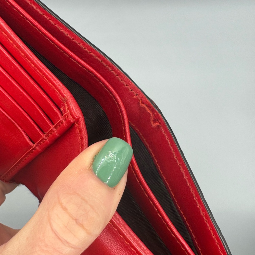 Gucci Guccissima Red Bifold Leather Wallet - Picture 6 of 8